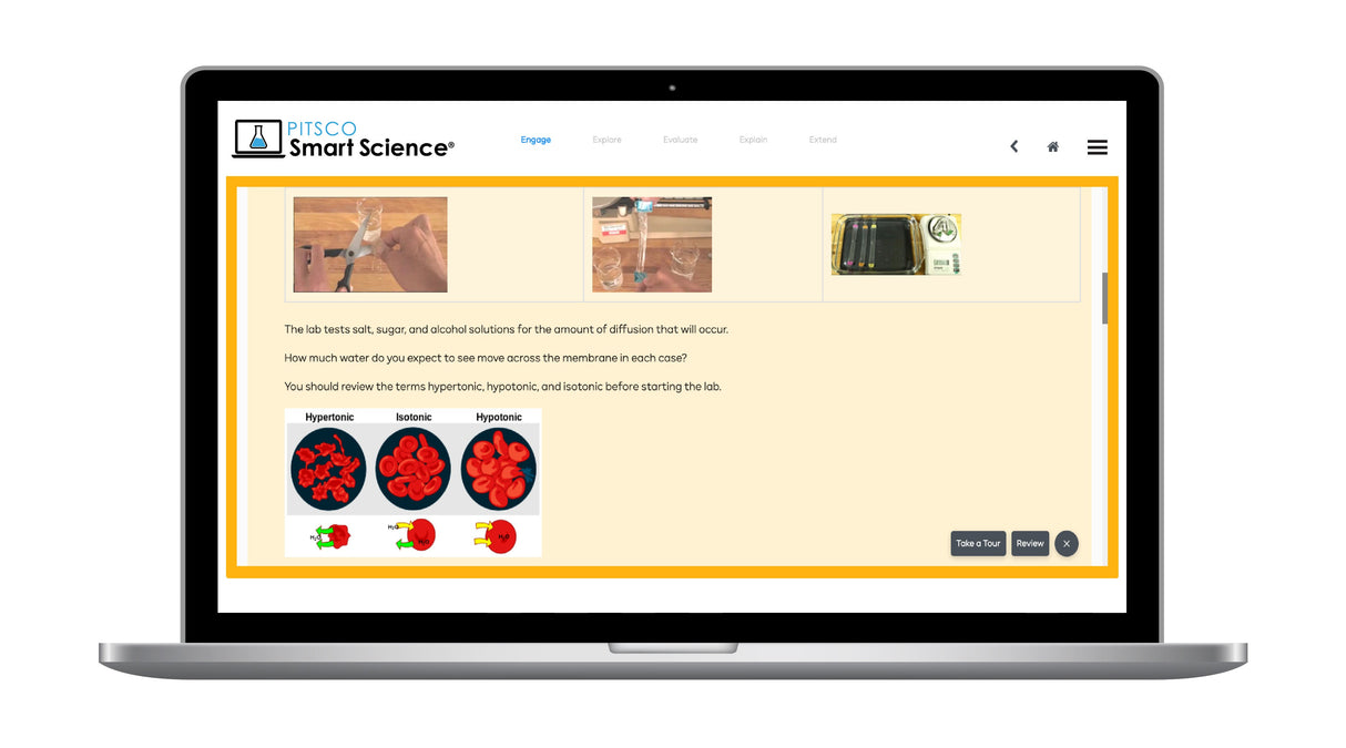 Laptop displaying the 'Smart Science' website on a white background