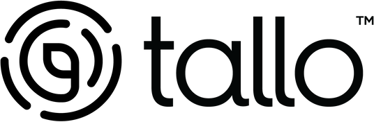 Logo of the brand 'tallo' with a stylized design element.