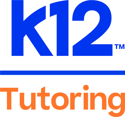 K12 Tutoring logo with blue 'k12' and orange 'Tutoring' text on a white background